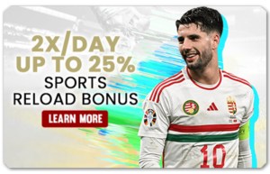 Read more about the article 2X/DAY UP TO 25% SPORTS RELOAD BONUS