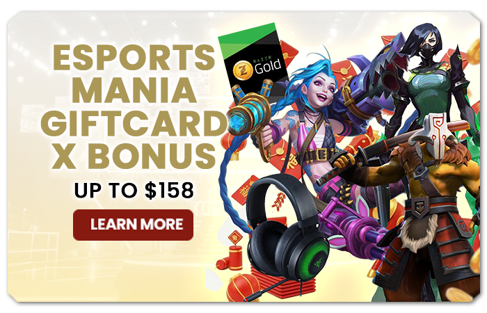 You are currently viewing ESPORTS MANIA GIFT CARD X BONUS UP TO $188