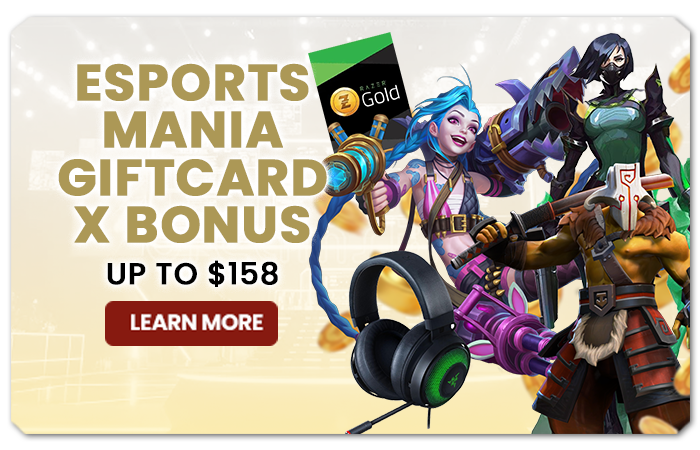 You are currently viewing ESPORTS MANIA GIFT CARD X BONUS UP TO $188