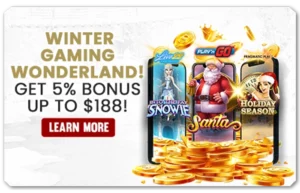 Read more about the article WINTER GAMING WONDERLAND! GET 5% BONUS UP TO $188!