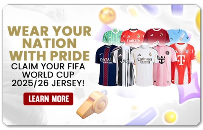 You are currently viewing WEAR YOUR NATION WITH PRIDE & CLAIM YOUR FIFA WORLD CUP 25/26 JERSEY!