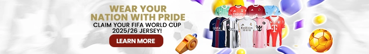WEAR YOUR NATION WITH PRIDE & CLAIM YOUR FIFA WORLD CUP 25/26 JERSEY!